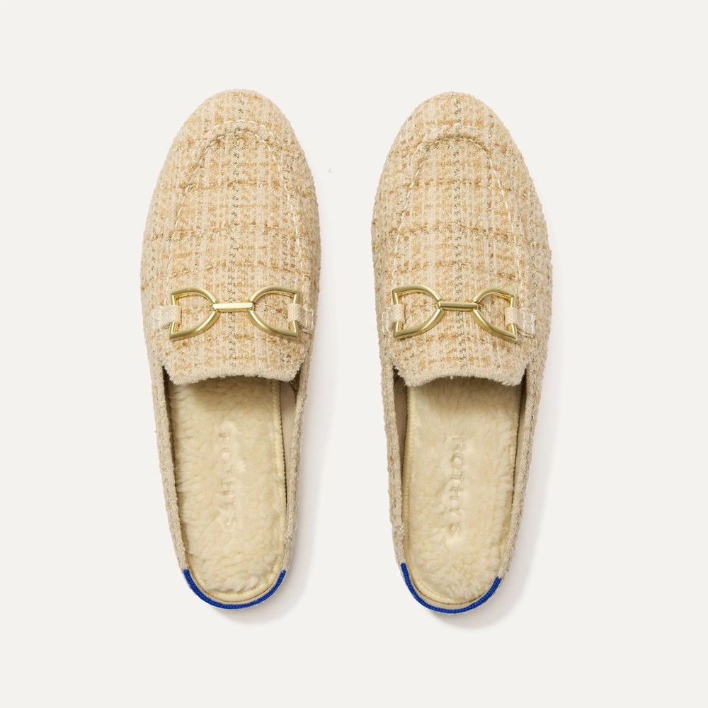 Rothy's “Cozy Bit Loafer Mule” in Moonlit Tweed